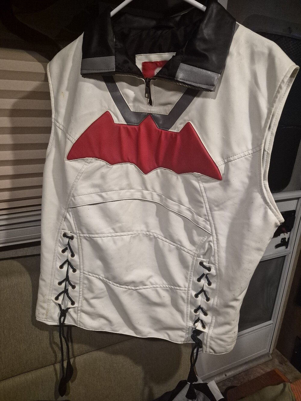 Mens Batman Arkham Knight PU leather Motorcycle Vest